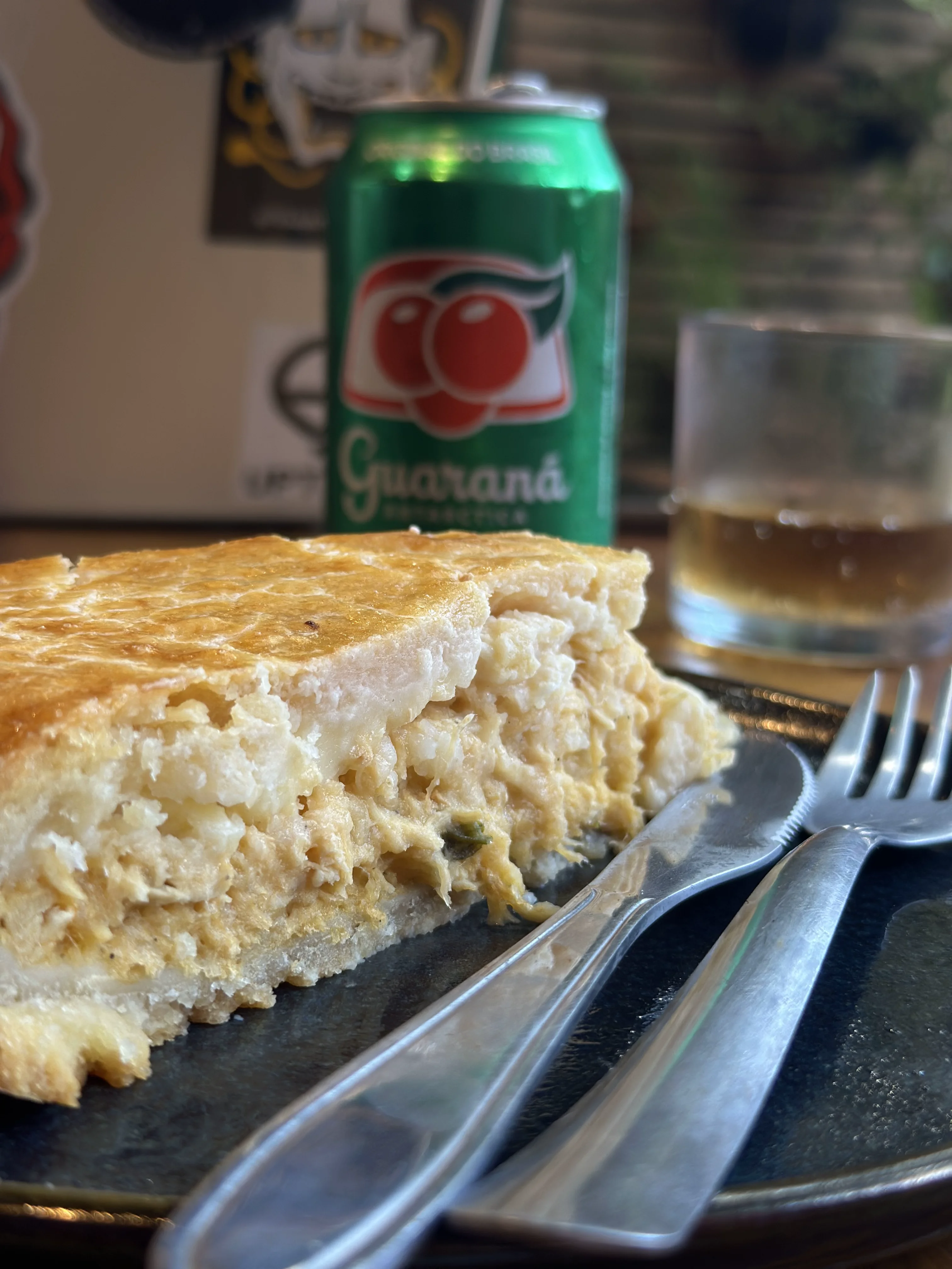 Enjoying a treat in a small café in Paraty's city center.