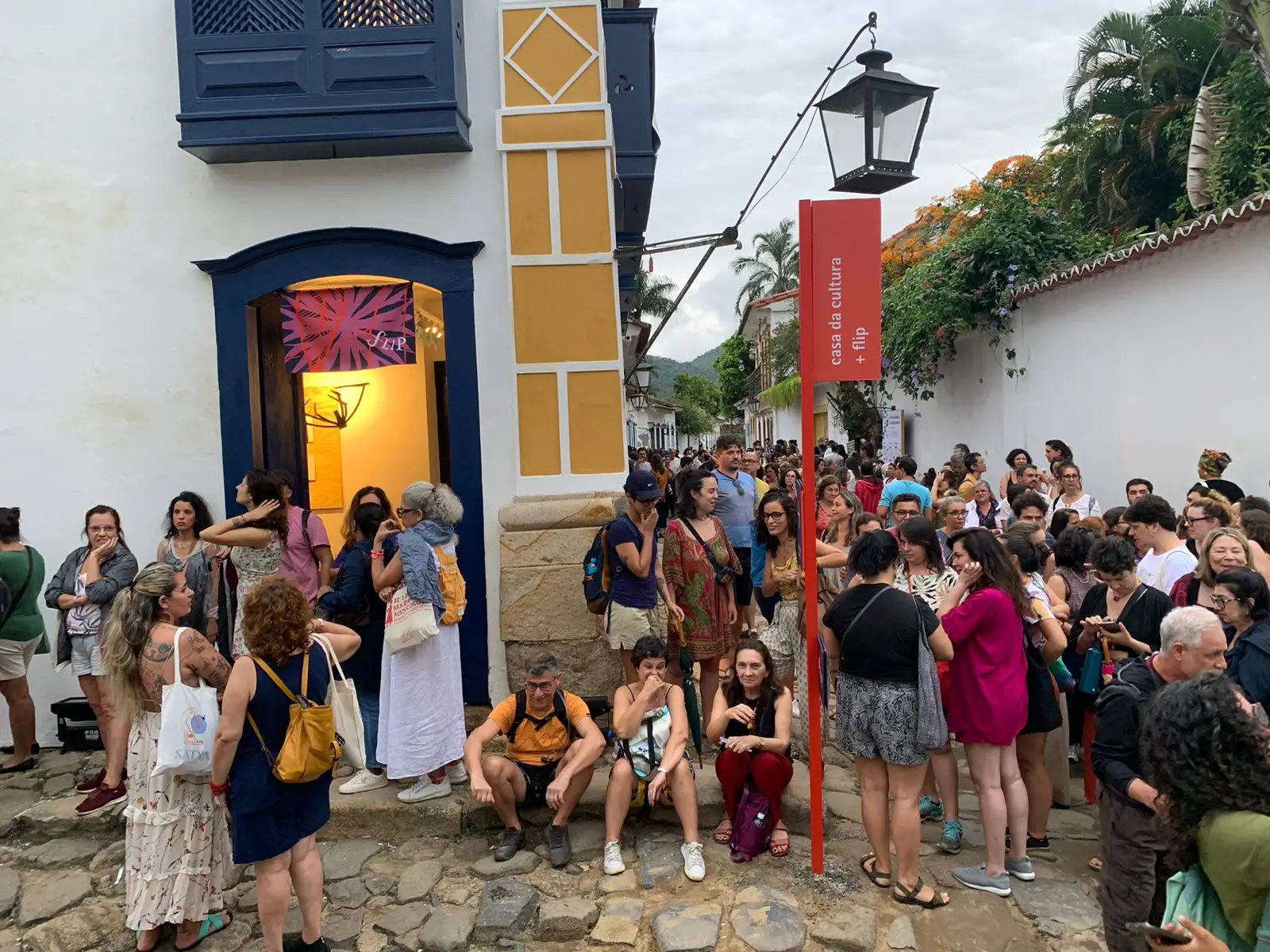 Visitors gathering in Paraty during FLIP, Brazil's most prestigious literary festival.